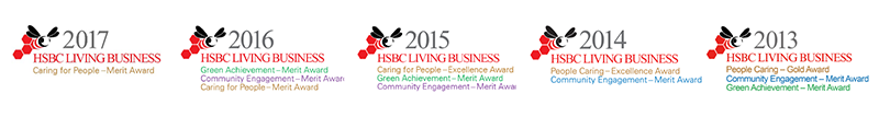 HSBC Living Business Awards received between Year 2013 and 2017